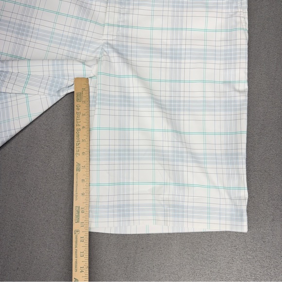 Nike Golf Shorts Mens 40 White Bermuda Plaid Stretch Performance Long 11” Inseam - Picture 5 of 13